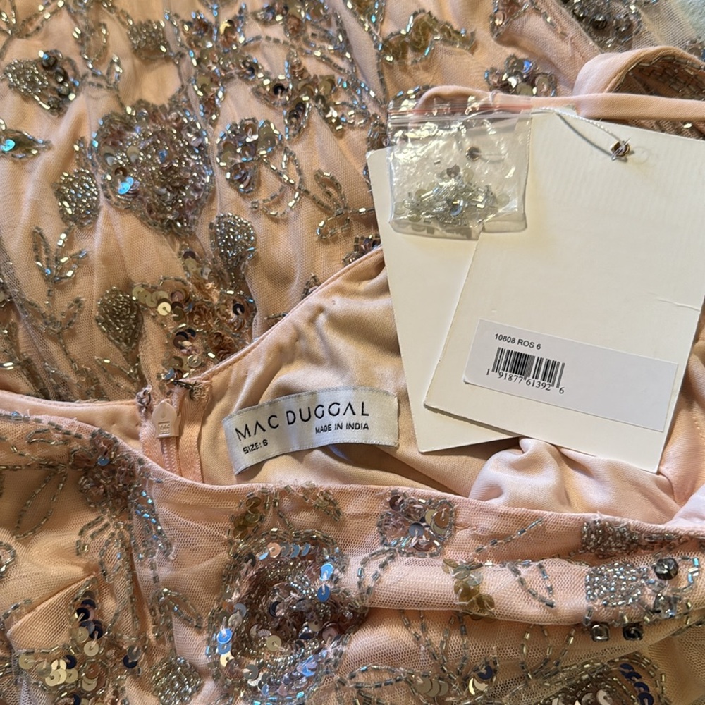 MAC DUGGAL
Hand Beaded Floral Gown with Beaded Spaghetti Straps - Picture 16 of 17